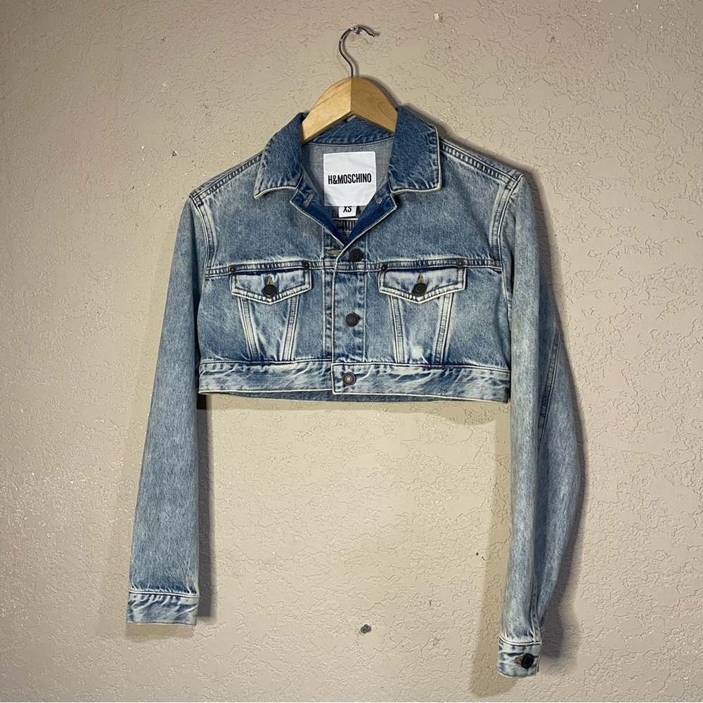 H&M x MOSCHINO | Limited Edition Cropped Denim Jacket Size: XS - Picture 4 of 7